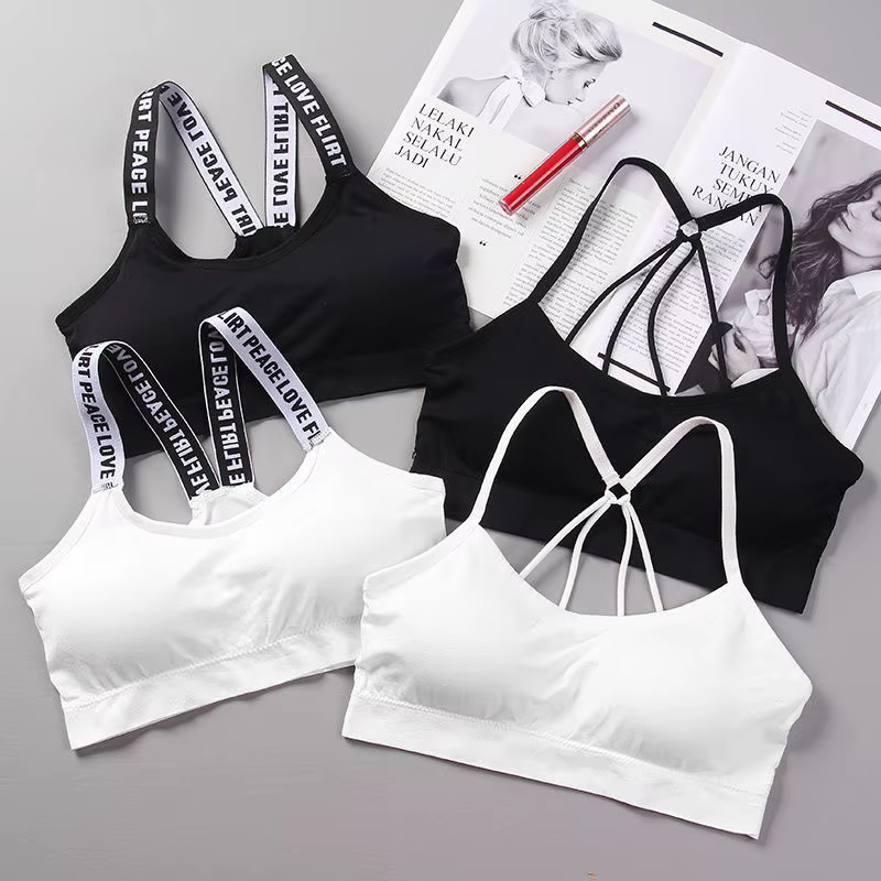Soutien-gorge Sexy haut femmes soutien-gorge de Sport à fort Impact pour salle de Sport Fitness Yoga femme Pad vêtements de Sport débardeur Sport Push Up Bralette топ ж dikrien