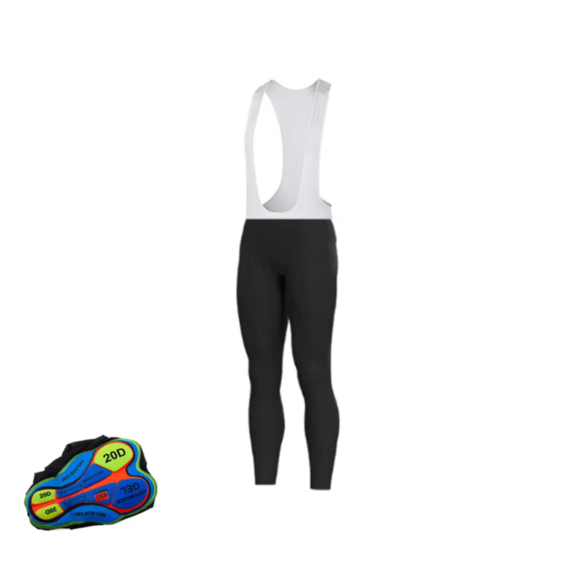 Pantalon Long de cyclisme pour hommes, avec bavoir, collants de vélo vtt, avec étrier rembourré en Gel 20D, 2021