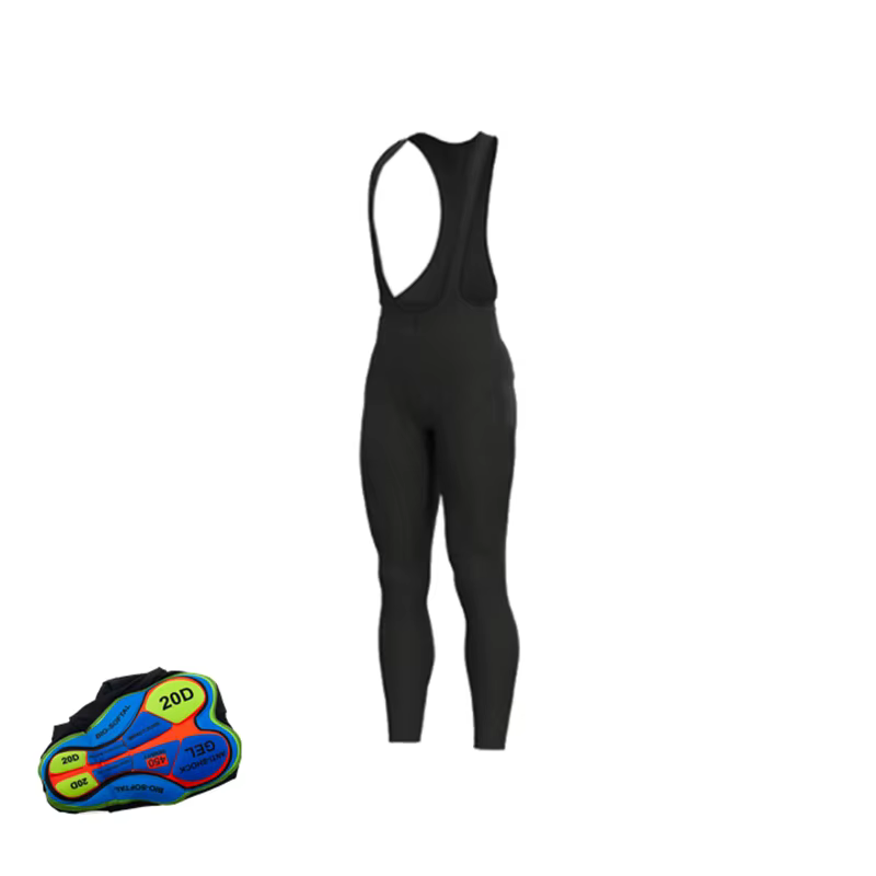 Pantalon Long de cyclisme pour hommes, avec bavoir, collants de vélo vtt, avec étrier rembourré en Gel 20D, 2021