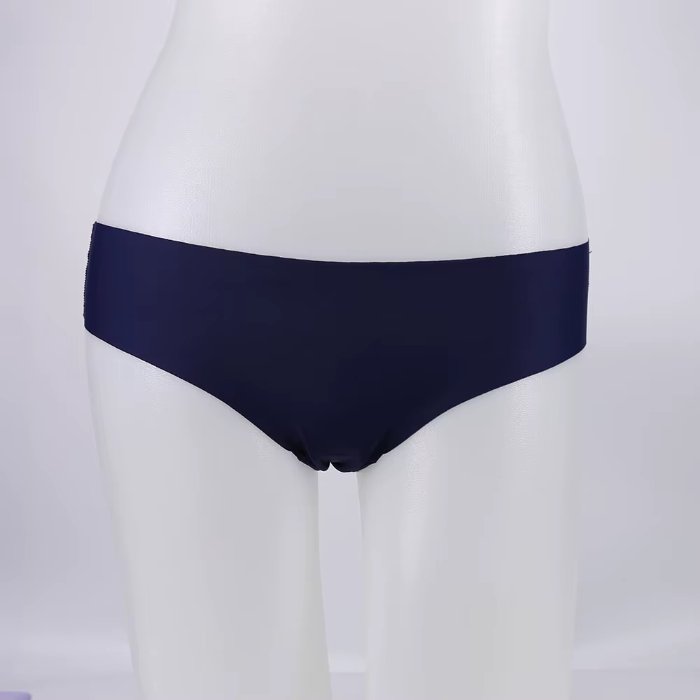Femmes culottes Sexy volants couleur unie sous-vêtements glace-soie taille basse culotte femme sans couture slips Ultra-mince Lingerie pour dames