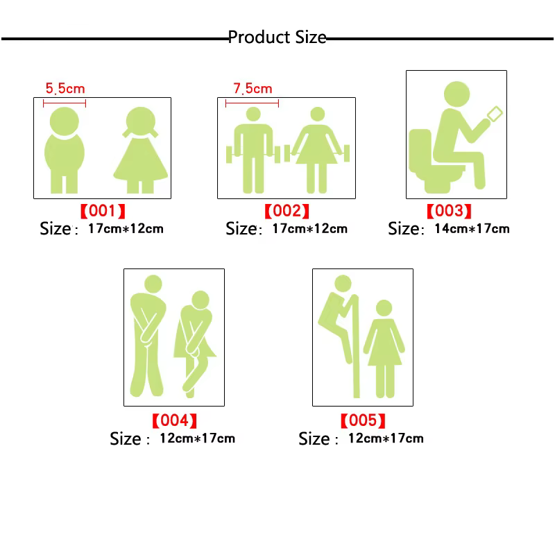Autocollant mural lumineux pour porte de toilettes, décoration de maison, décoration de toilettes, autocollants fluorescents, qui brillent dans la nuit