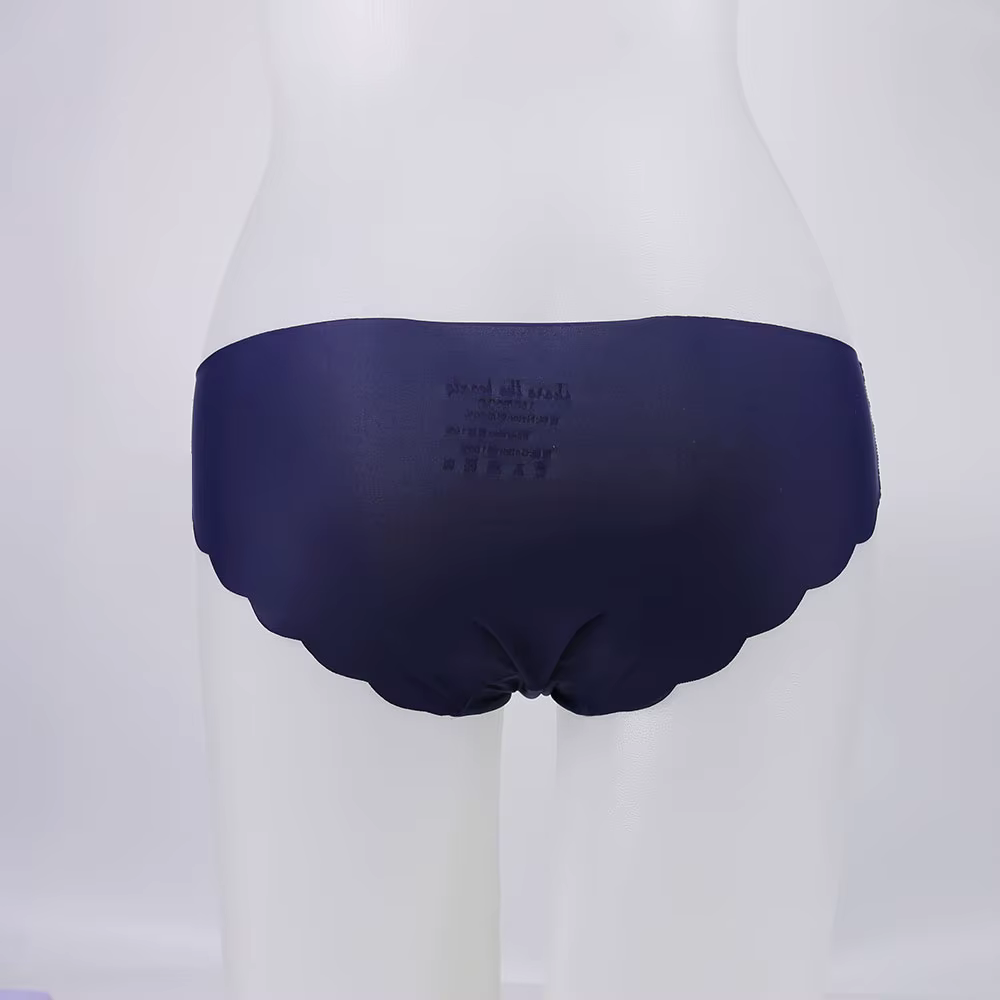 Femmes culottes Sexy volants couleur unie sous-vêtements glace-soie taille basse culotte femme sans couture slips Ultra-mince Lingerie pour dames