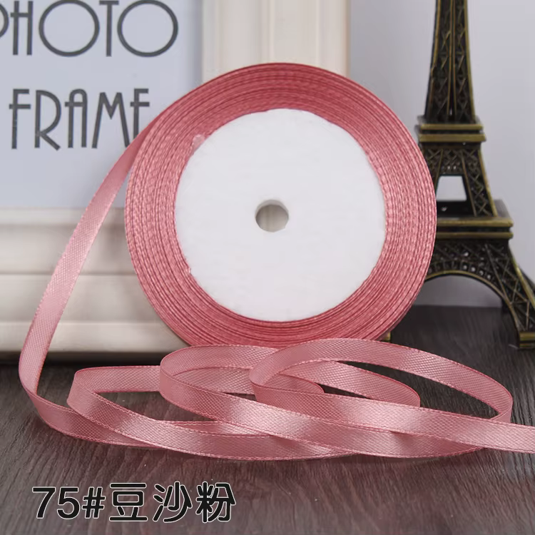 Joli ruban de 6MM en Satin de soie bordeaux (22M), décoration de fête de mariage, carte d'invitation, emballage cadeau, fournitures de Scrapbooking