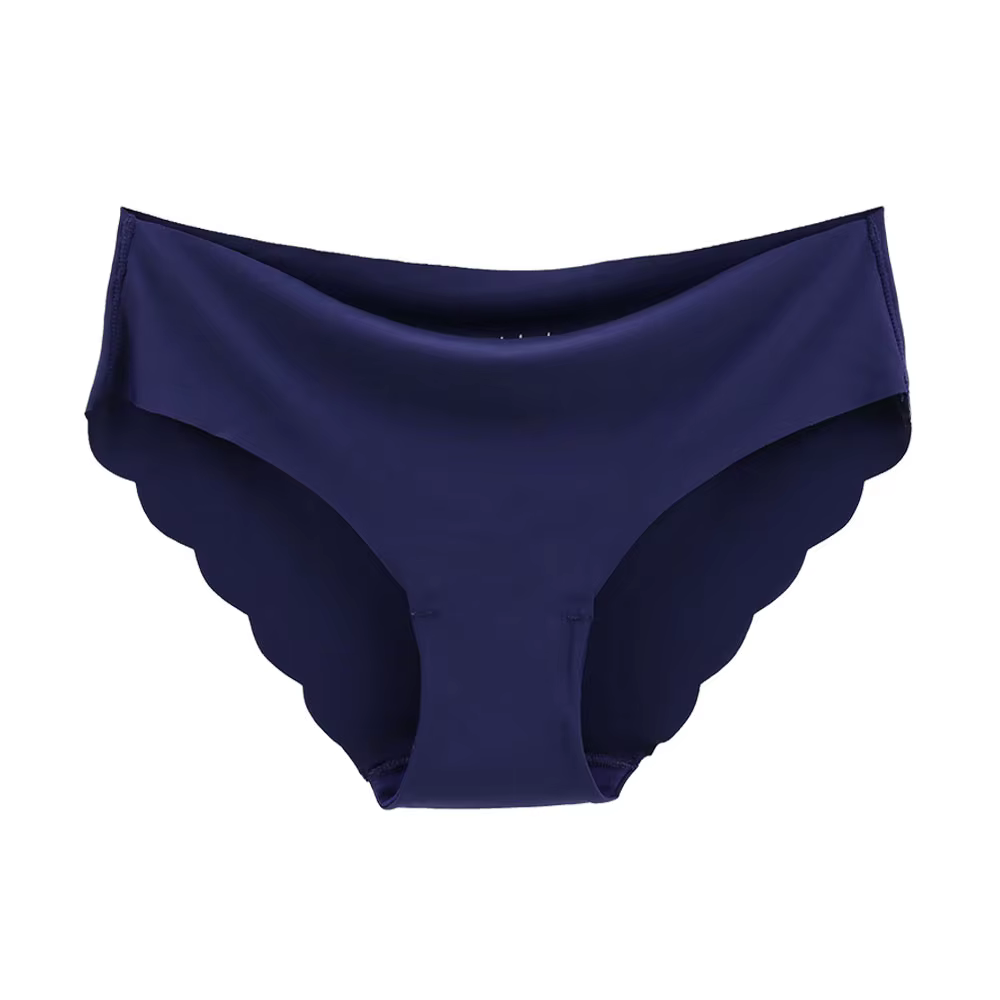Femmes culottes Sexy volants couleur unie sous-vêtements glace-soie taille basse culotte femme sans couture slips Ultra-mince Lingerie pour dames