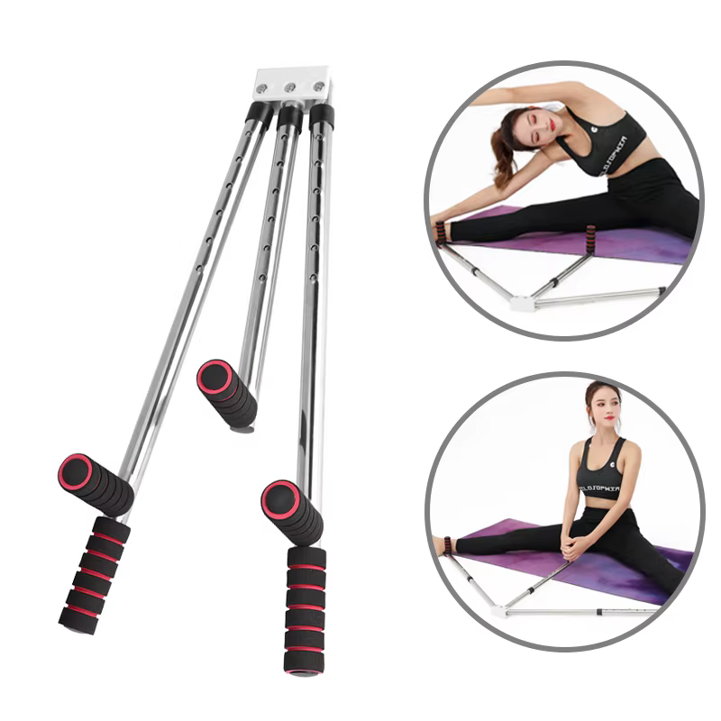 Civière de jambe réglable en acier inoxydable, machine d'étirement fendue, équipement d'entraînement de flexibilité, exercice de danse de yoga à domicile, 3 barres