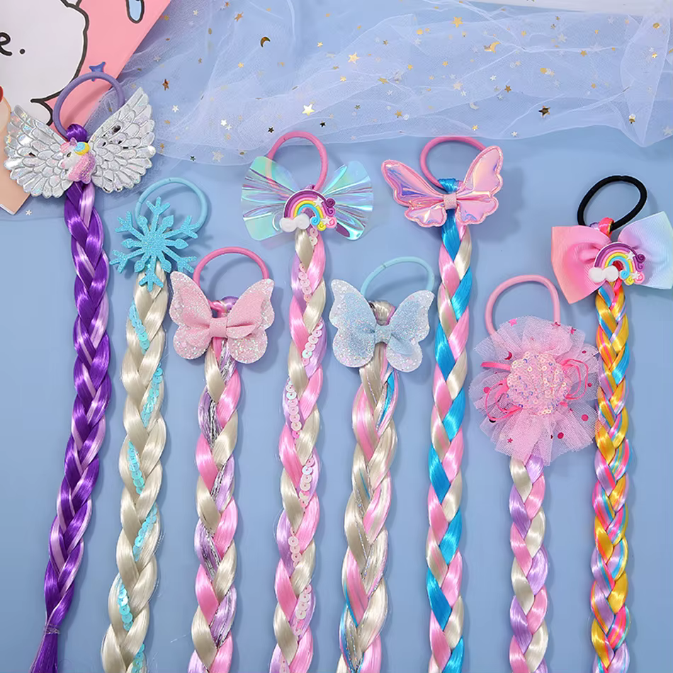 Princesse tresse Elsa bandeau postiche Cosplay perruques tressées pour Elsa habiller ensemble pour enfant en bas âge filles fête mariage anniversaire