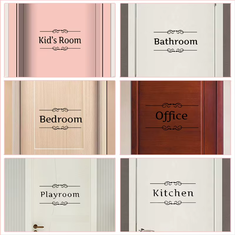 Autocollants de porte de signe d'entrée de toilette de WC, pour lieu public, décoration de la maison, autocollants muraux à motifs créatifs, bricolage, Art Mural en vinyle drôle