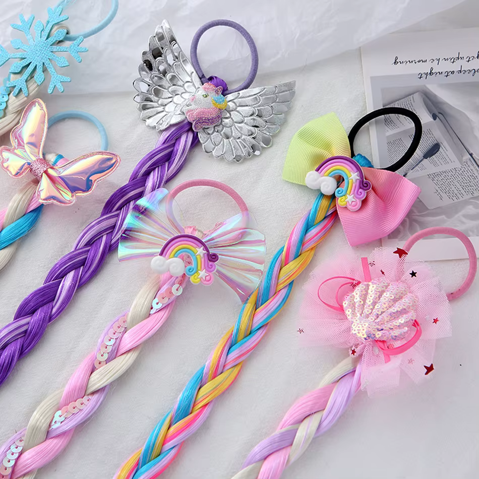 Princesse tresse Elsa bandeau postiche Cosplay perruques tressées pour Elsa habiller ensemble pour enfant en bas âge filles fête mariage anniversaire