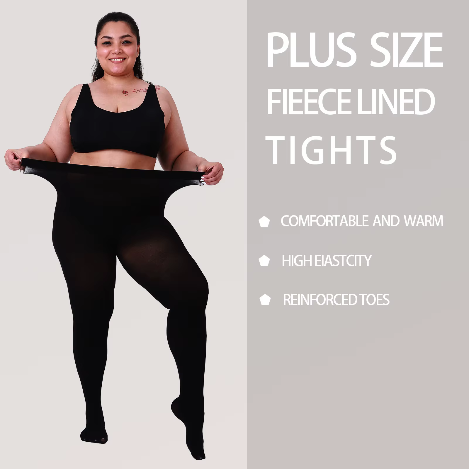Collants doublés polaire 200D pour femmes