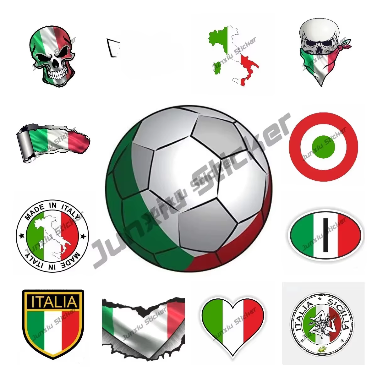 Autocollant de Football italien auto-adhésif Graphix drapeau italien vinyle Graffiti casque de moto autocollant de course Accesorios Para