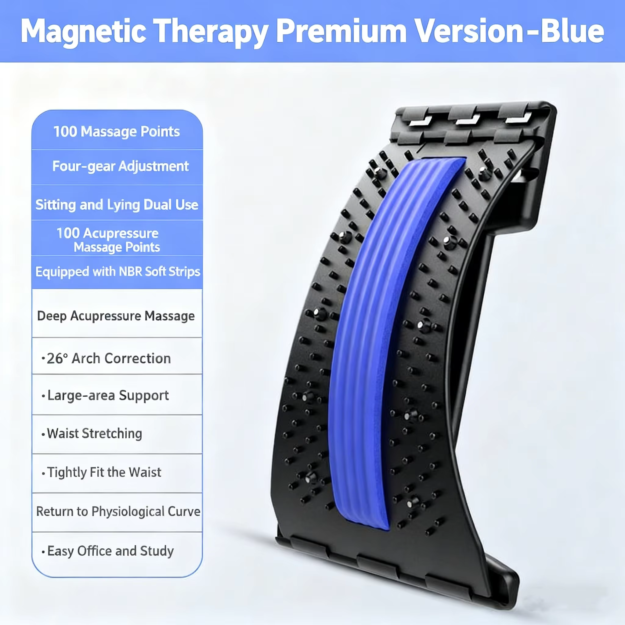 Masseur et étireur lombaire, soulagement des douleurs vertébrales, relaxant pour le bas du dos, traction et correction de la posture