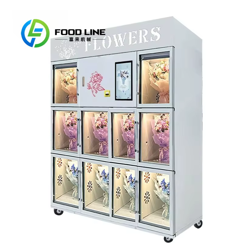 Distributeur automatique de fleurs en espèces, pièces de monnaie, cartes, paiement du code de numérisation, distributeur automatique en libre-service de roses et de fleurs fraîches