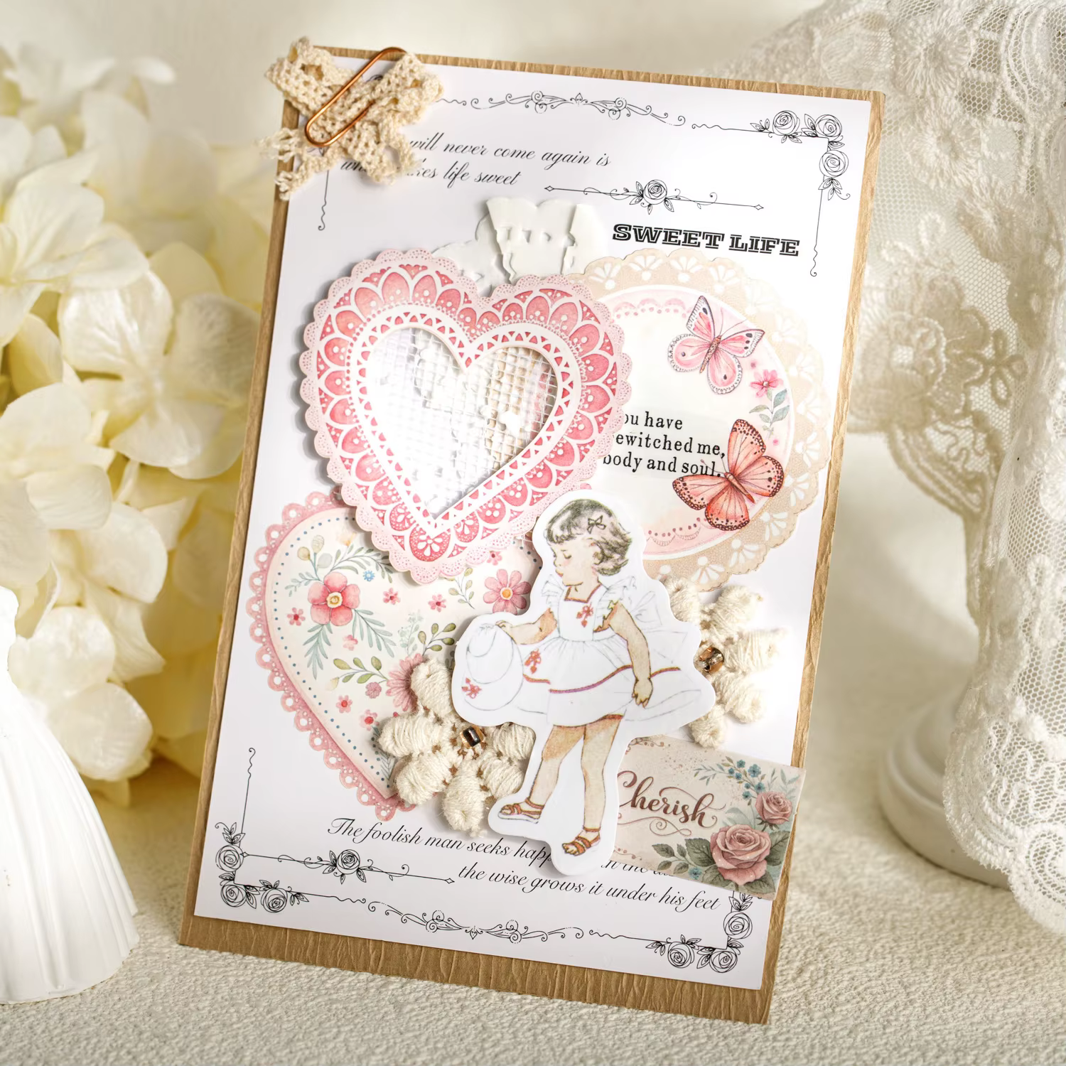 Autocollants décoratifs pour Scrapbooking, série dentelle, pour bricolage, cadre Photo, Collage, décoration, fournitures artisanales, 20 feuilles