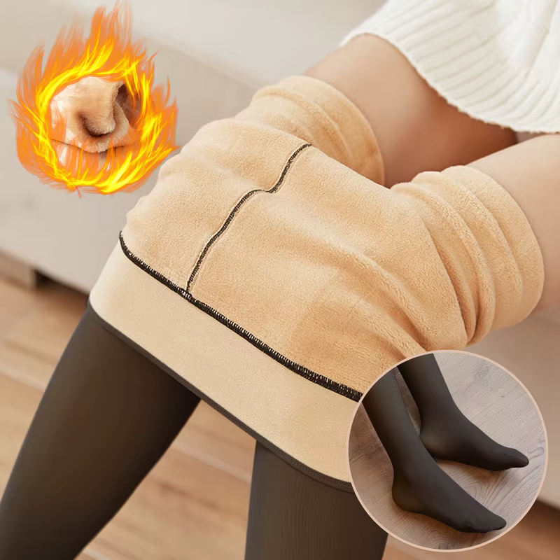 Femme collants thermiques Sexy translucide polaire Leggings