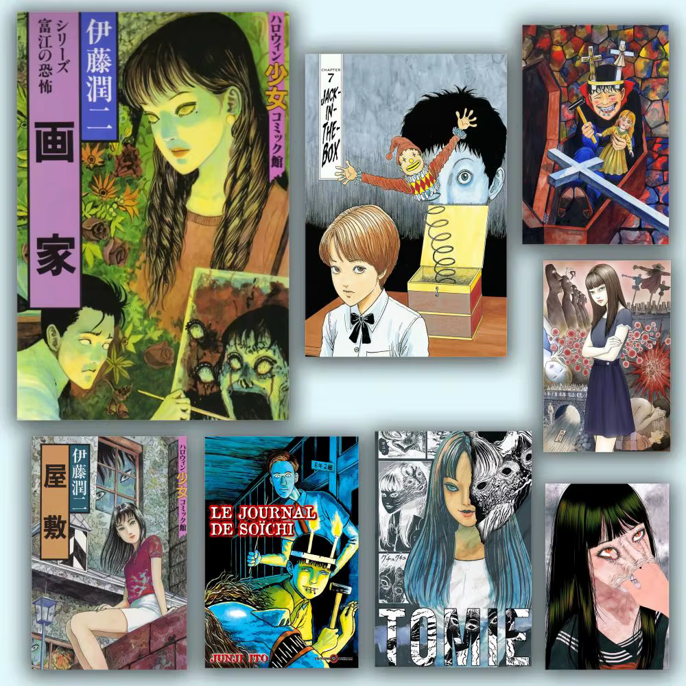 Affiche HD Anime thème chaud chanteur/OST/film-autocollant imperméable décor à la maison Junji Ito terreur horreur Manga