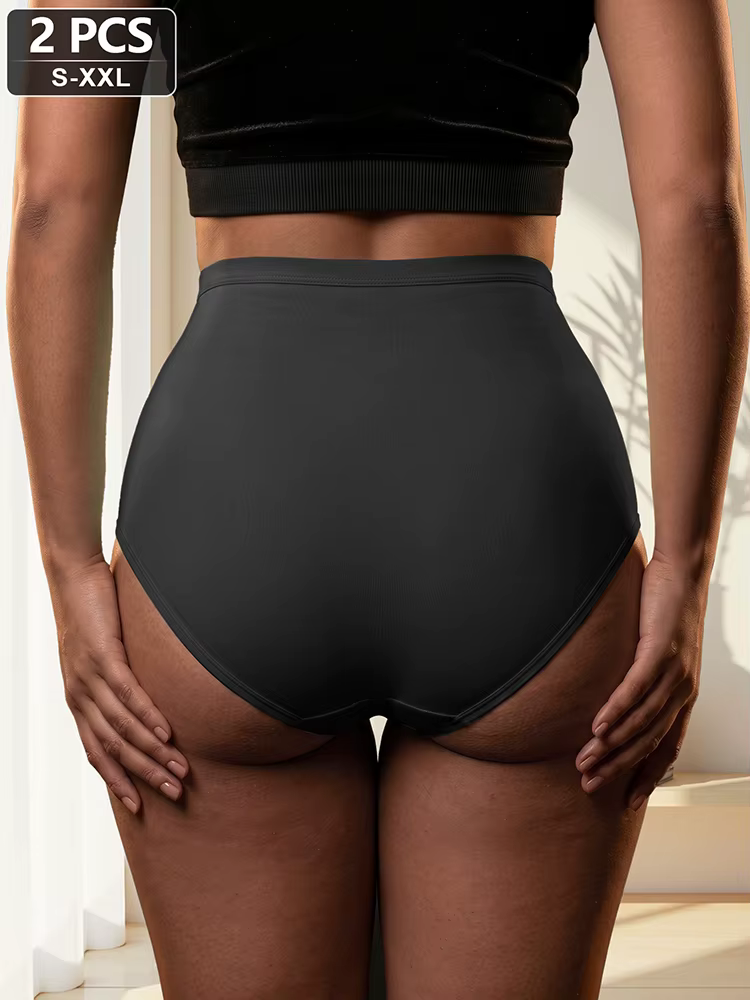 Lot de 2 culottes élégantes taille haute pour femme