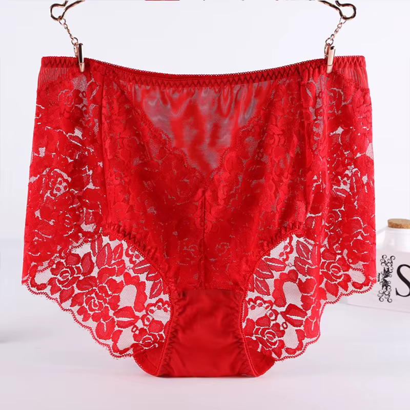 Culotte taille haute en dentelle pour femme