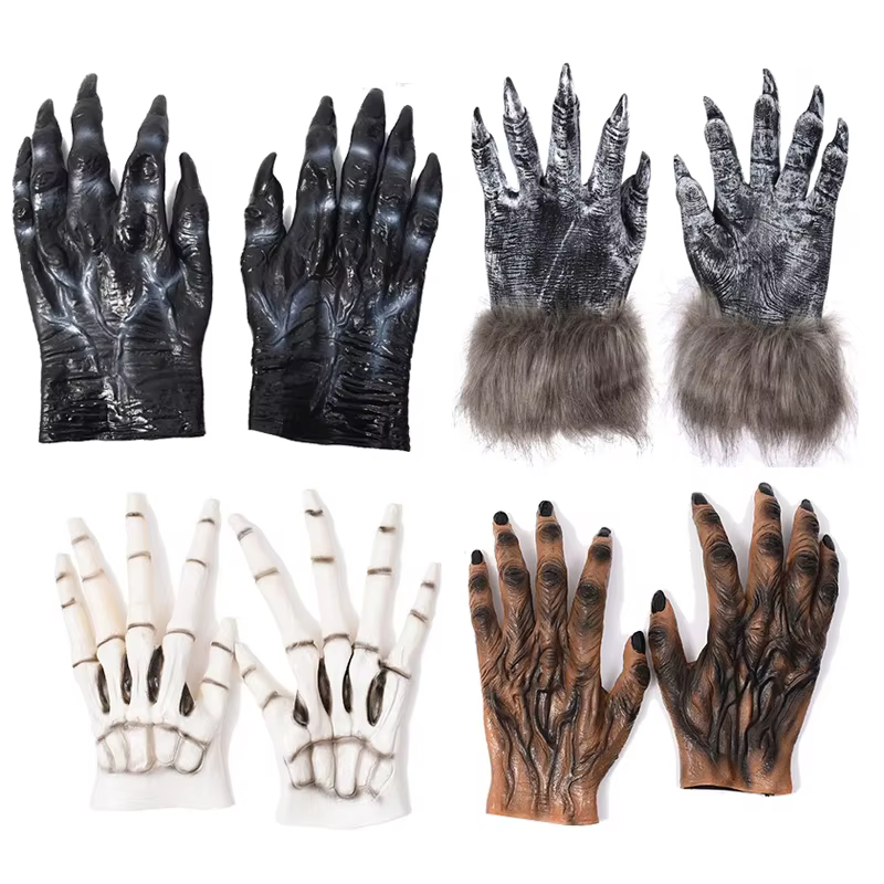 Gants de Loup-Garou pour Halloween, Cosplay, Griffe de Loup Effrayant, Bête, Costumes de ix, Accessoires de Masquage, Accessoires Tim ade, Robe de Barrage Vintage