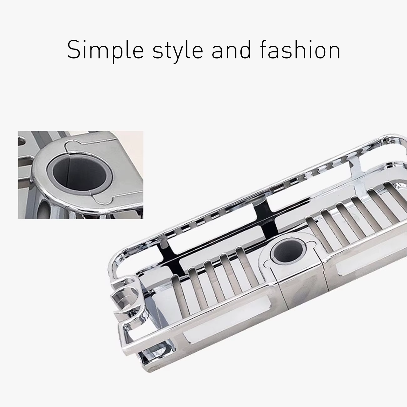 Plateau de salle de bain, étagères de douche, égouttoir sans perçage, tige de levage, support amovible, étagère de douche, porte-savon, plateau de rangement