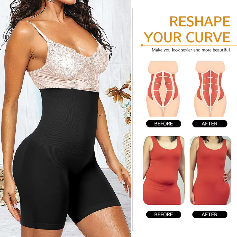 Femmes Shapewear taille haute Shorts ventre minceur corps Shaper