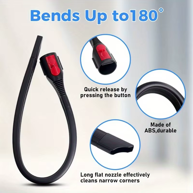 Suceur Flexible, Compatible avec l'aspirateur sans fil V7,V8,V10,V11,V12,V15 pour évent de sèche-linge, détails de voiture, nettoyage des espaces et des coins