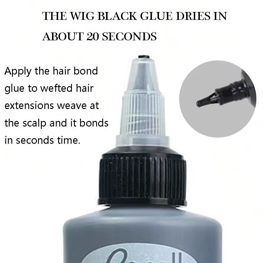 Colle noire pour tissage capillaire, imperméable et antifongique, super adhérence pour une fixation parfaite des perruques en dentelle