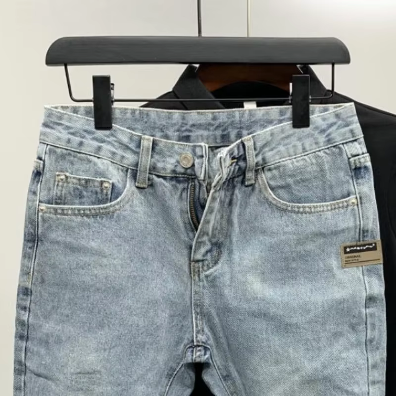 Short en jean droit graphique pour homme, pantalon court, boutons de mode, nouveauté de luxe, Y2K, été, vente XL, original, nouveau