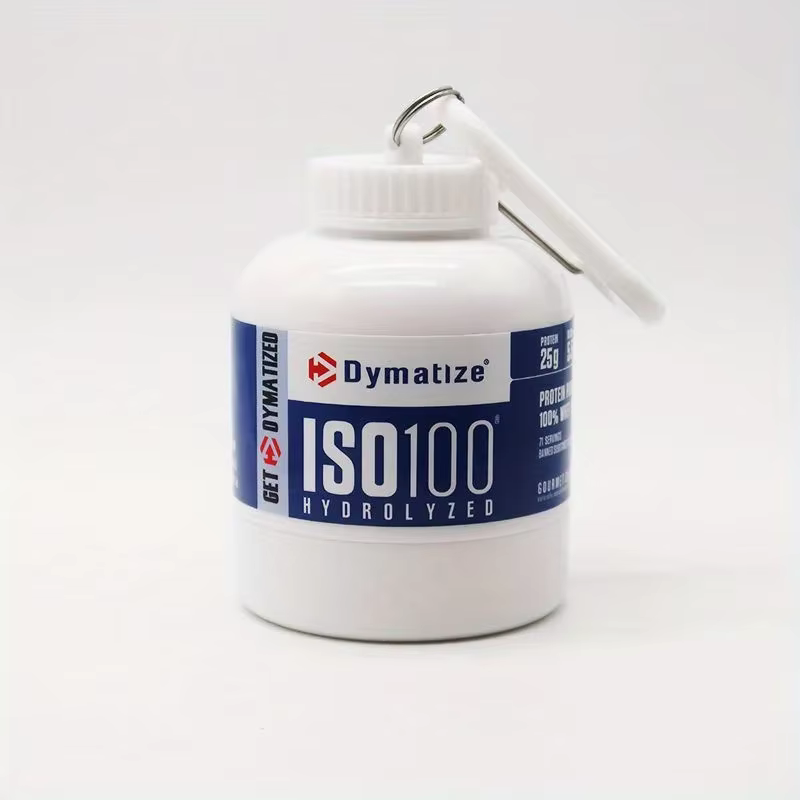 Mini récipient de protéines Portable de 100ML, bouteille de poudre avec porte-clés de lactosérum, entonnoir de santé, boîte à médicaments, petite tasse d'eau