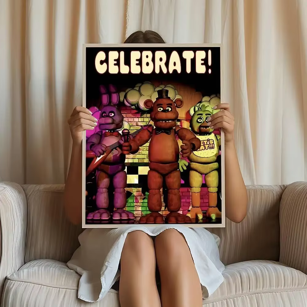Affiches décoratives Anime Fnaf Five-nights-At-Freddys, peintures décoratives pour bureau, chambre à coucher, bar, fond mural, cadeaux