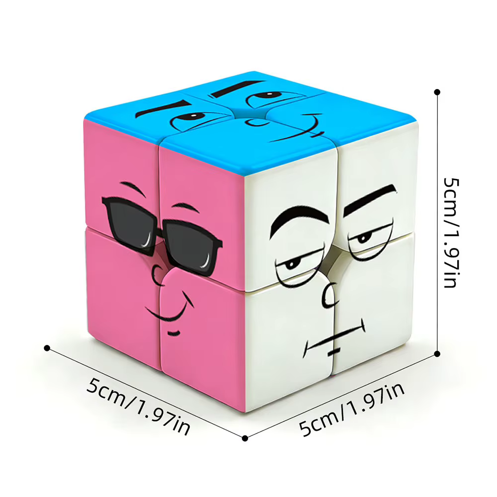 ZIINA STAR Emoji Cube Stickerless, cube de vitesse 2x2, cube de puzzle 3D adapté aux enfants et aux adultes, jouets éducatifs