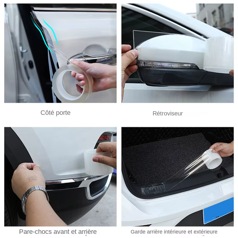 Autocollants universels de Protection de bord de porte de voiture, autocollant de seuil de porte de voiture, Film Transparent anti-rayures, Style de Protection, accessoires automobiles