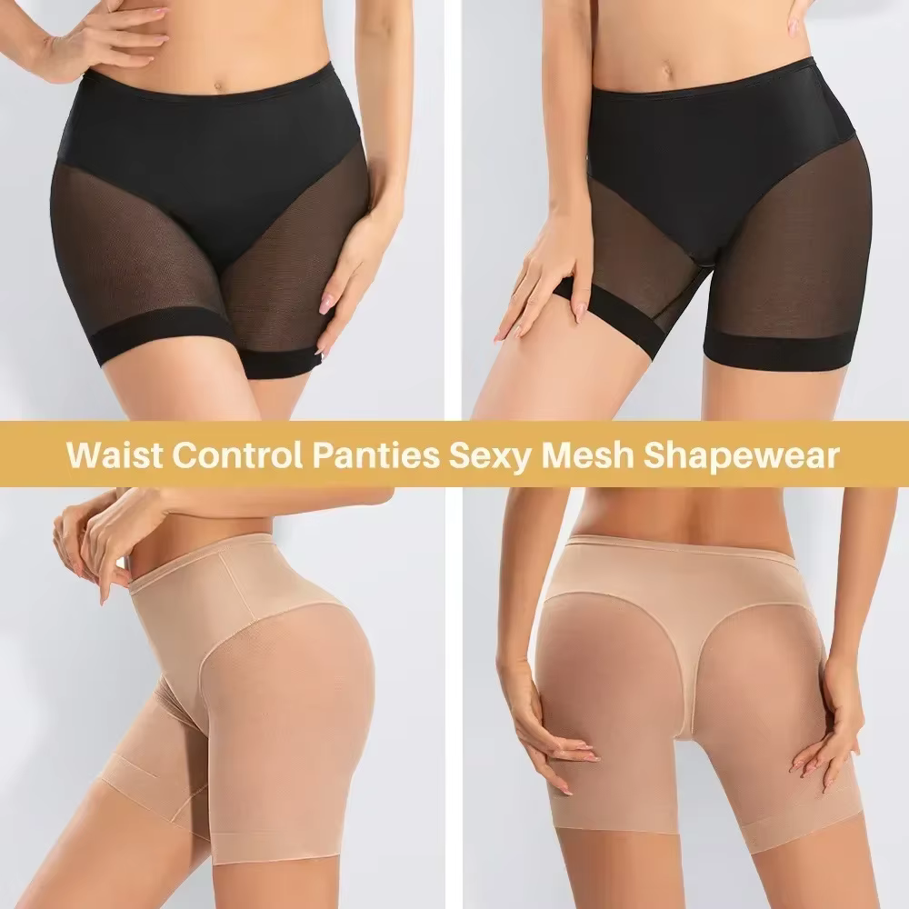 Femmes culottes minces taille haute ventre pantalon maille sous-vêtements amincissants Shapewear nouvelle femme couleur unie lumière corps sculptant Shaper