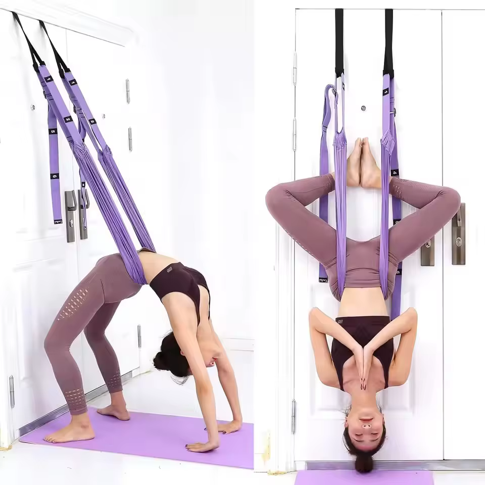 Sangle d'étirement de jambe, équipement d'étirement avec ancre de porte, entraîneur de flexibilité, aide à la courbure pour la danse, Yoga aérien, jambe de Ballet
