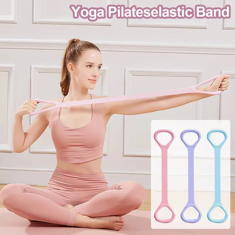 Civière en forme de 8 pour le fitness à domicile, la mise en forme du dos, bande élastique avec épaule ouverte et bande d'étirement du dos pour l'exercice des épaules