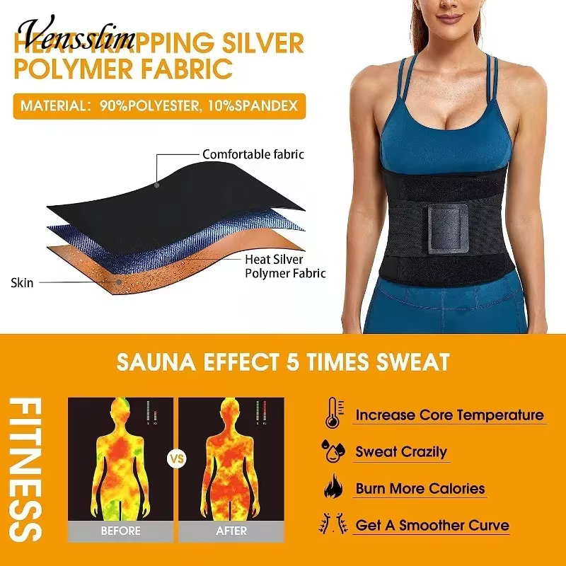 Vensslim femmes Sauna sueur ventre tondeuse ceinture taille formateur minceur corps Shaper Corset entraînement