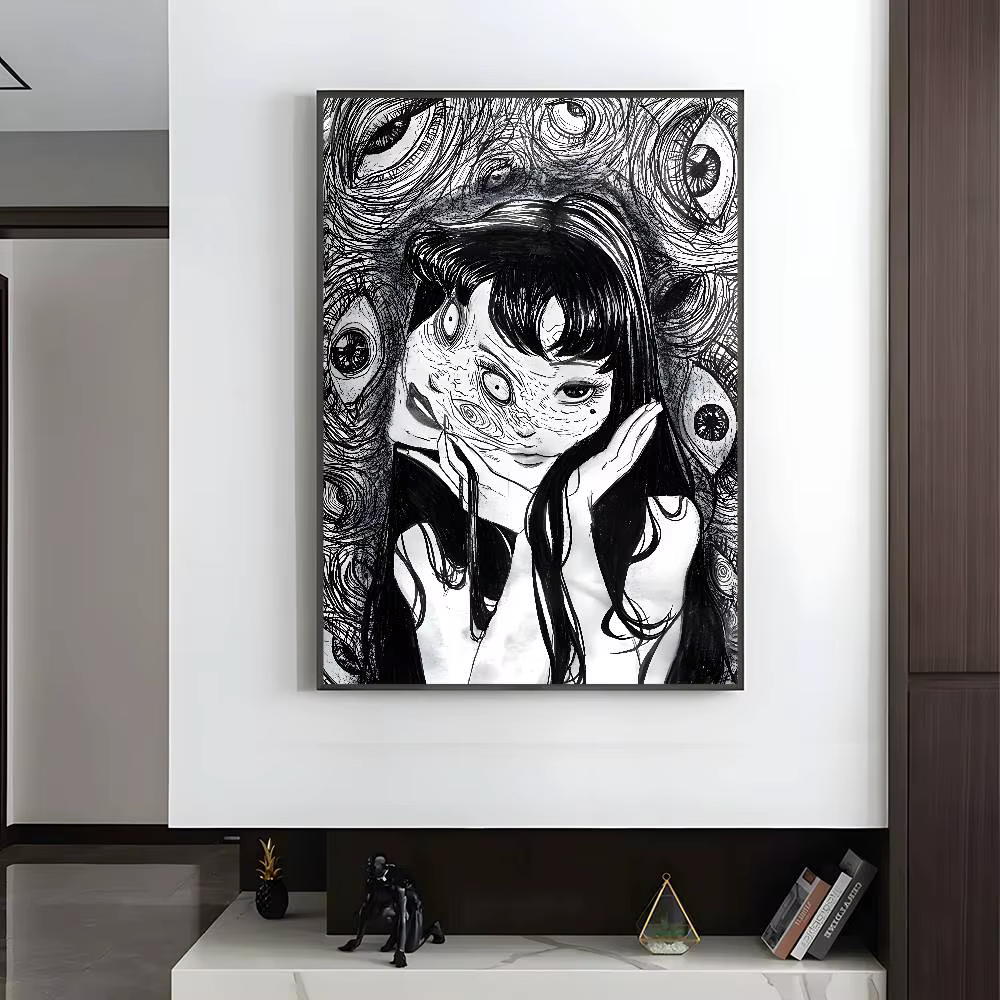 J-junji Ito t-tomies affiche rétro HD art mur collant étanche maison salon chambre décoration esthétique