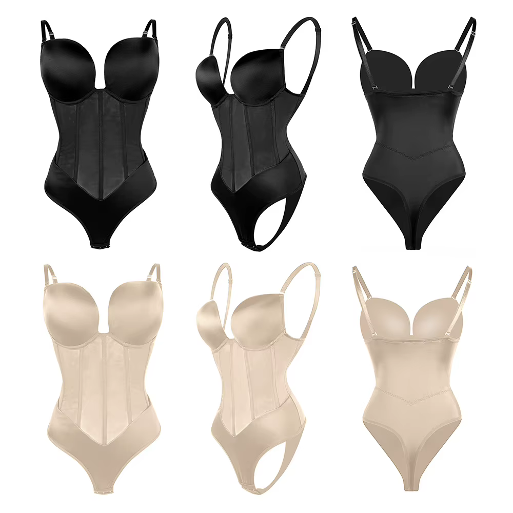 Body cou femmes Corsets Shapewear amovible résille extensible décontracté Club licou taille moyenne moulante doux dos ouvert trajet