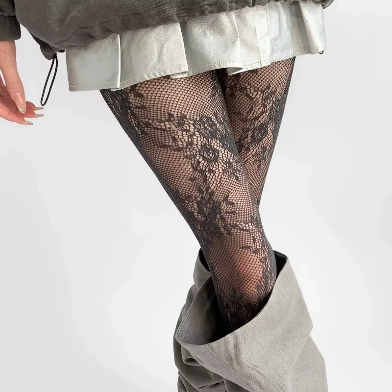 Nouveauté 2025 Collants pour femme sexy en dentelle florale