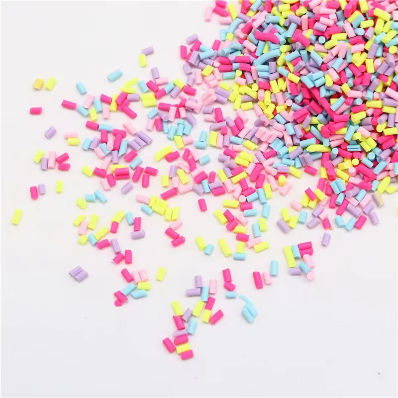 Mélange coloré de tranches d'argile polymère cylindrique, saupoudrage pour l'argile de remplissage de Slime, artisanat en cristal, petit accessoire en plastique klei