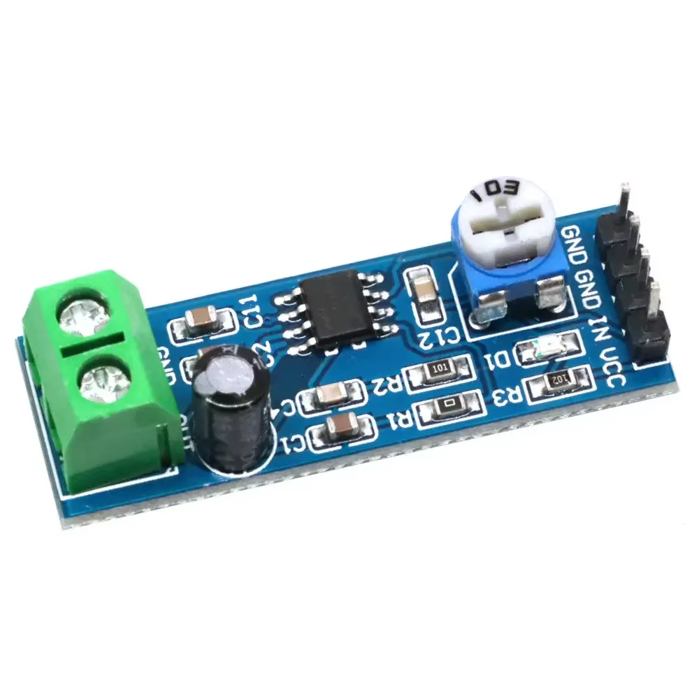 Module amplificateur audio mono LM386 à gain élevé (gain 200x) pour projets de bricolage - Entrée 5 V-12 V CC, conception à faible bruit