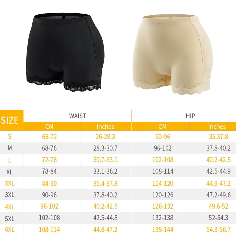 Sous-vêtements modelants avec coussinets de hanches