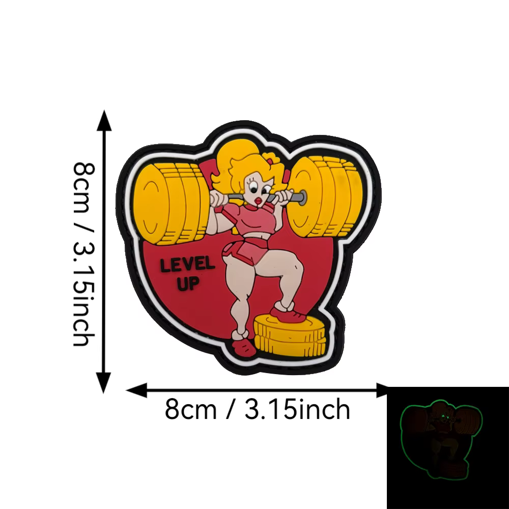 Pas de douleur sans GAIN GYM fitness brodé lumineux PVC Patch extérieur moral brassard crochet boucle sac à dos tactique Badge Applique