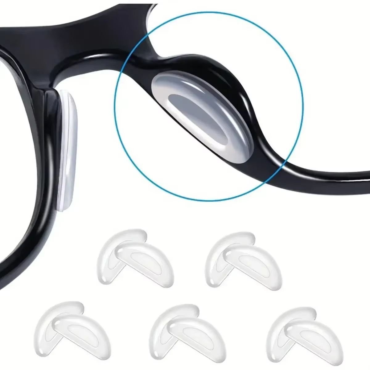 2/5 paires/paquets de coussinets de nez adhésifs antidérapants en silicone pour lunettes de soleil, coussinets de nez fins, accessoires pour lunettes