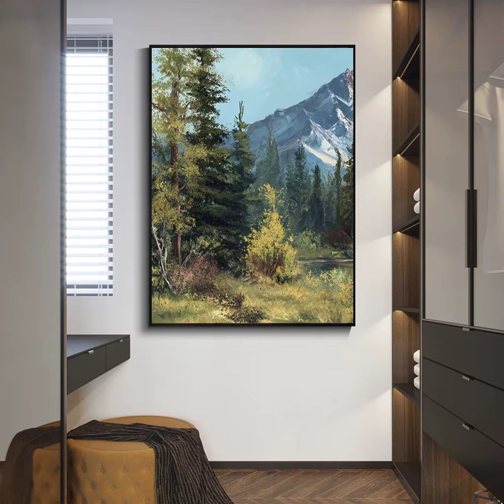 Ensemble d'affiches Montagne et Lac (3 pièces) - Paysage forestier, peinture murale, impression sur toile, affiche artistique, décoration pour la maison et le salon