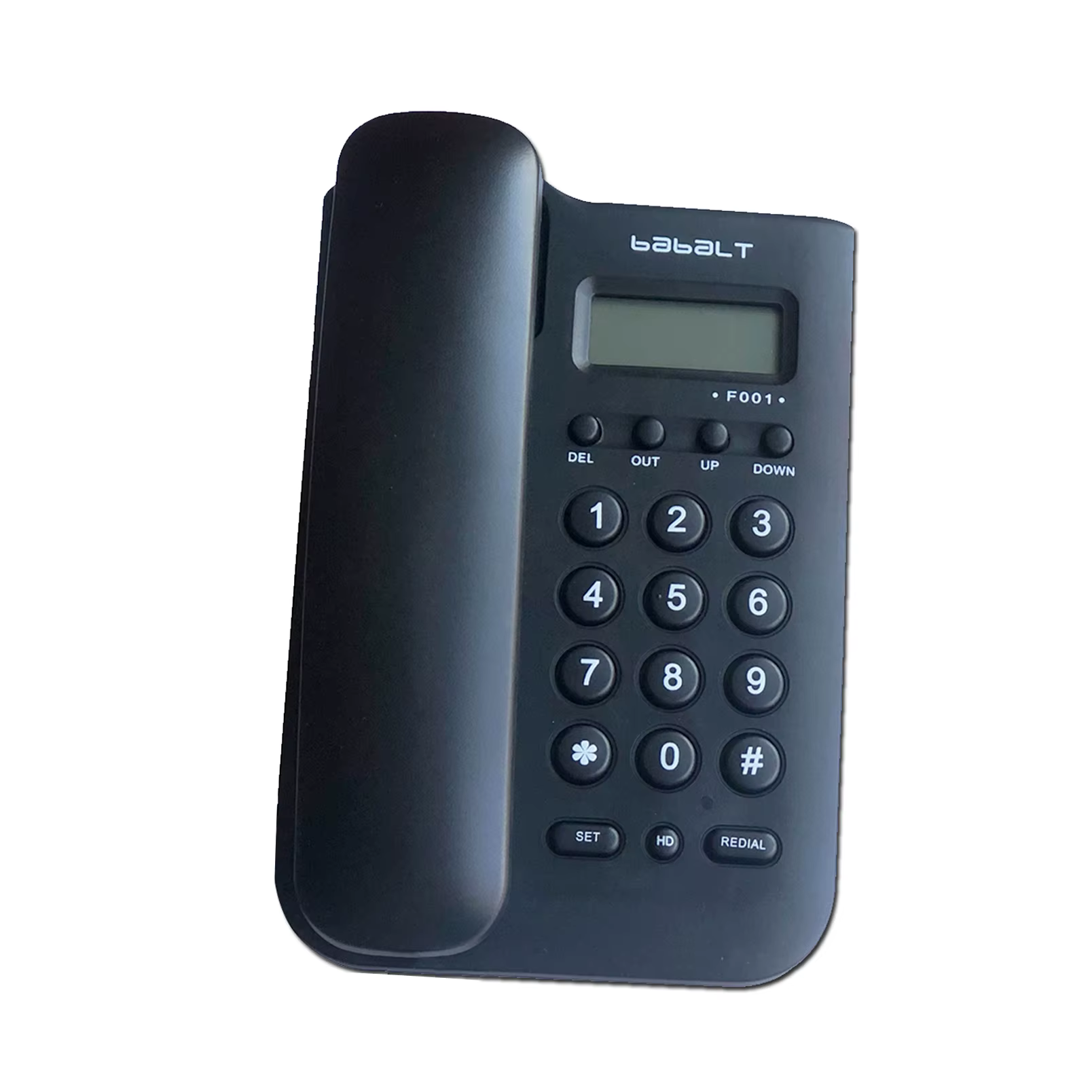 Téléphone filaire, téléphone d'identification de l'appelant noir, téléphone fixe analogique montable sur le bureau/mur de base pour la maison