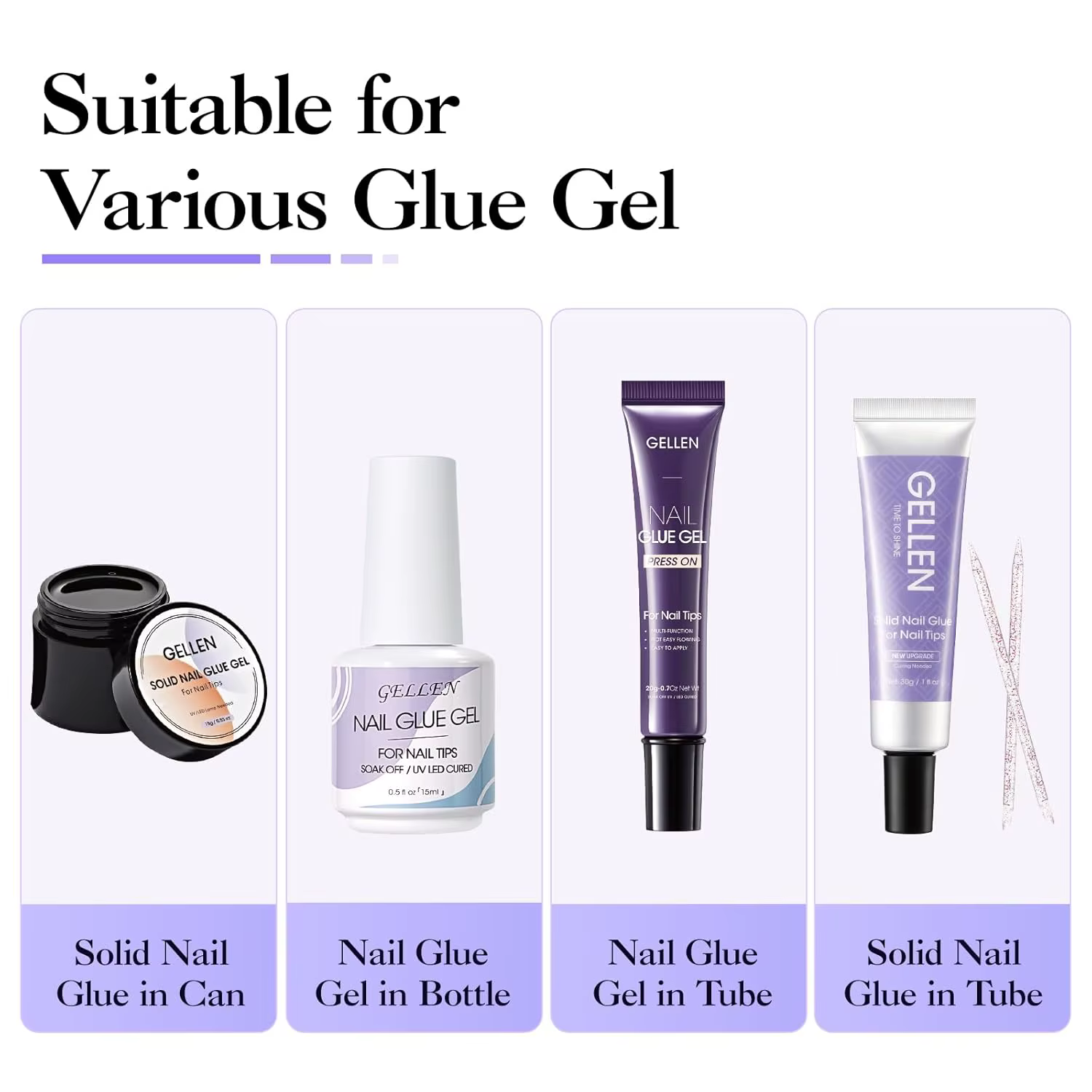 GELLEN 40ml Dissolvant de Colle à Ongles Formule Douce pour Ongles Postiches Gel UV Faux Ongles Dissolvant Sans Acétone Inodore Fournitures de Soins des Ongles