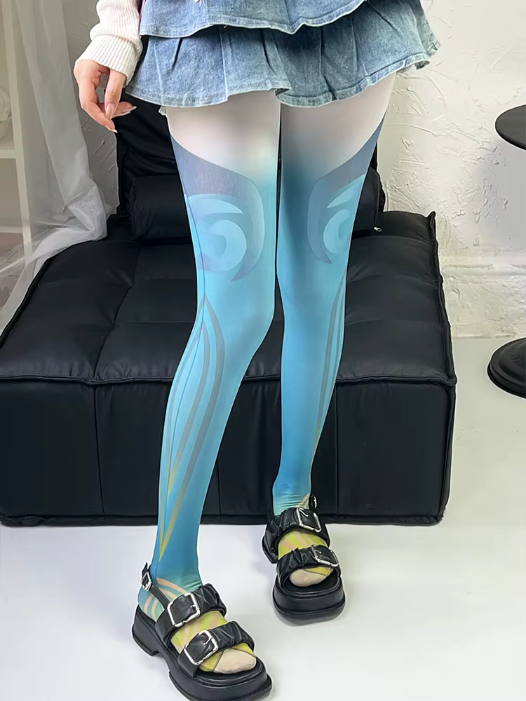 Collants sexy bidimensionnels pour femmes, mode Harajuku imprimé anime, Kawaii, fille mignonne, chaussettes Lolita JK, cosplay multi-styles