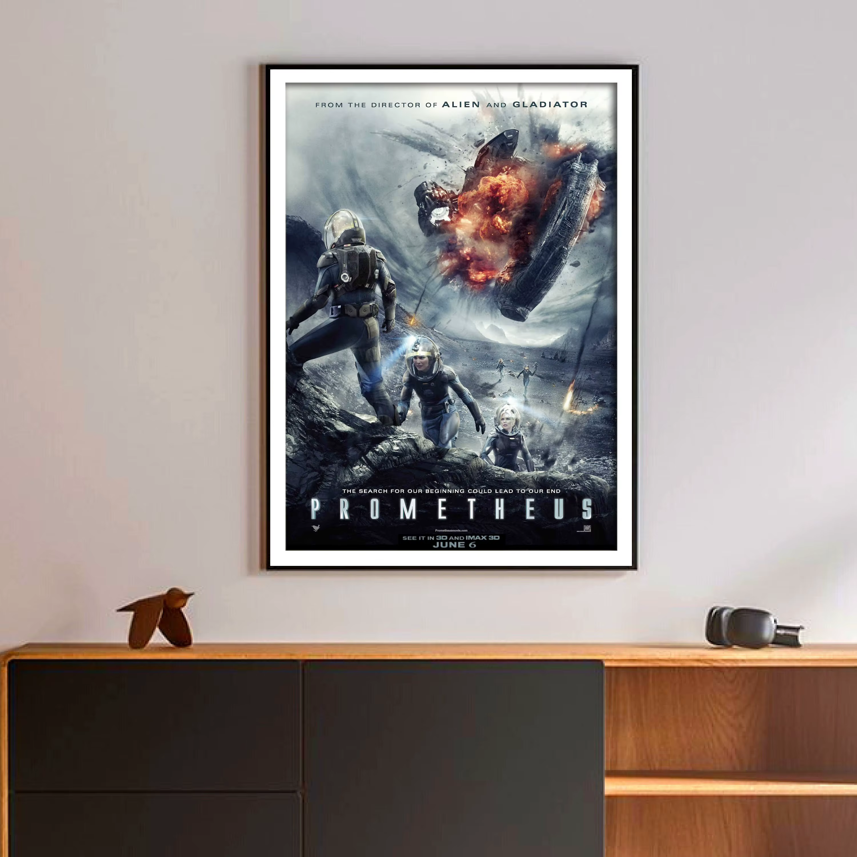 Affiche de film ancien de thriller de science-fiction rétro classique Avp : Alien Vs. Image de prédateur pour salle de jeux, toile imprimée, décoration murale pour la maison