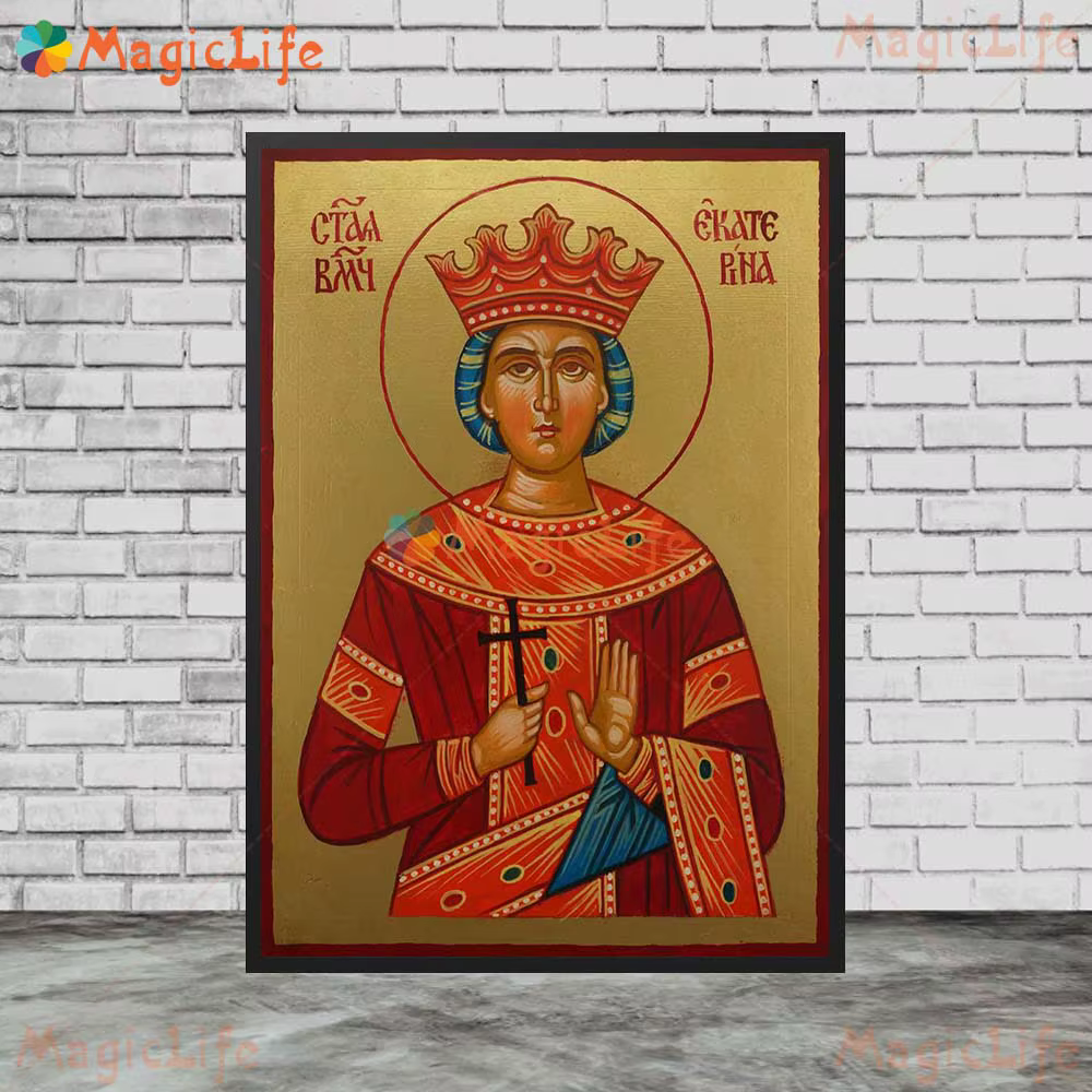Peinture sur toile Saint Abigail Orthodox Saint Foremother, Saint Cecilia, Affiche murale sans cadre, Affiche de salle d'église, Art mural