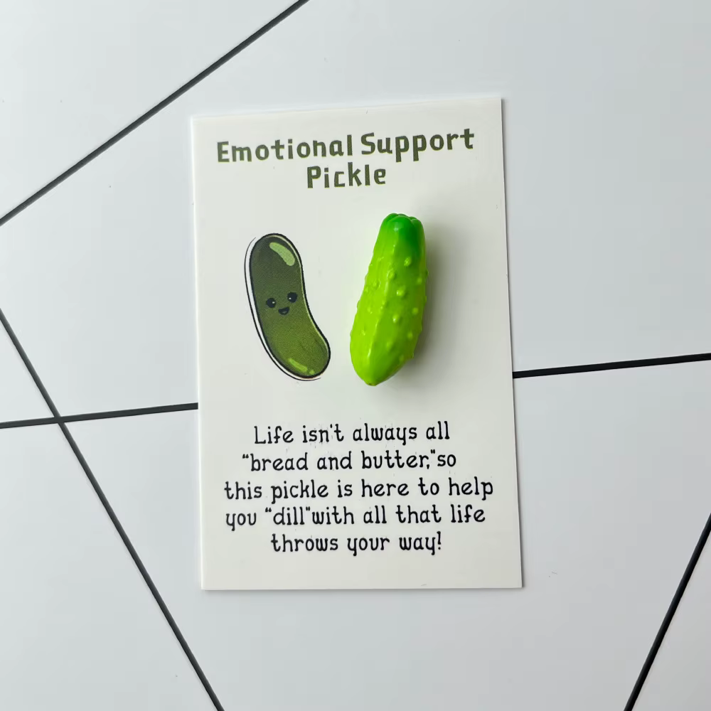Carte de câlin de poche en forme de concombre, 1 pièce, avec un Support émotionnel amusant, parfaite pour tout le monde en besoin d'encouragement | Cadeau idéal